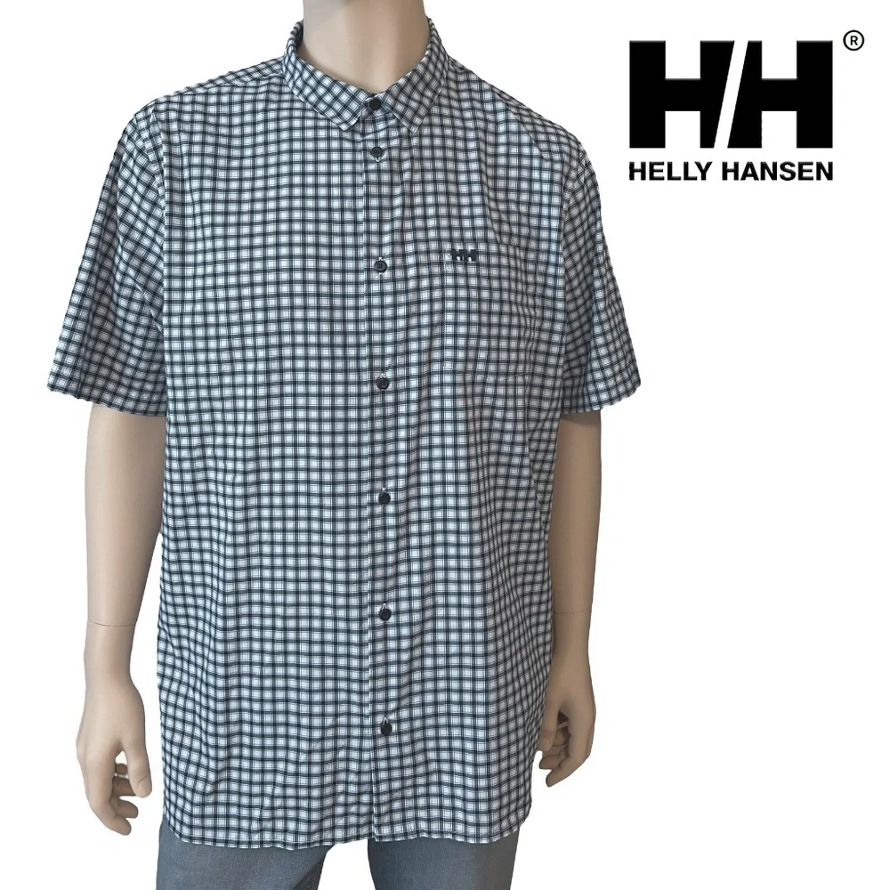 Helly Hansen Fjord Shirt Activity Two Tone Blue Plaid Lightweight Versatile NWOT - Picture 11 of 13